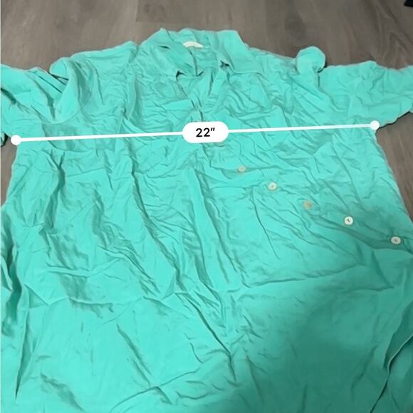 Soft Surroundings Washed Tencel Asymmetric Button Roll Tab Sleeve Tunic Top Sz L - Picture 8 of 9